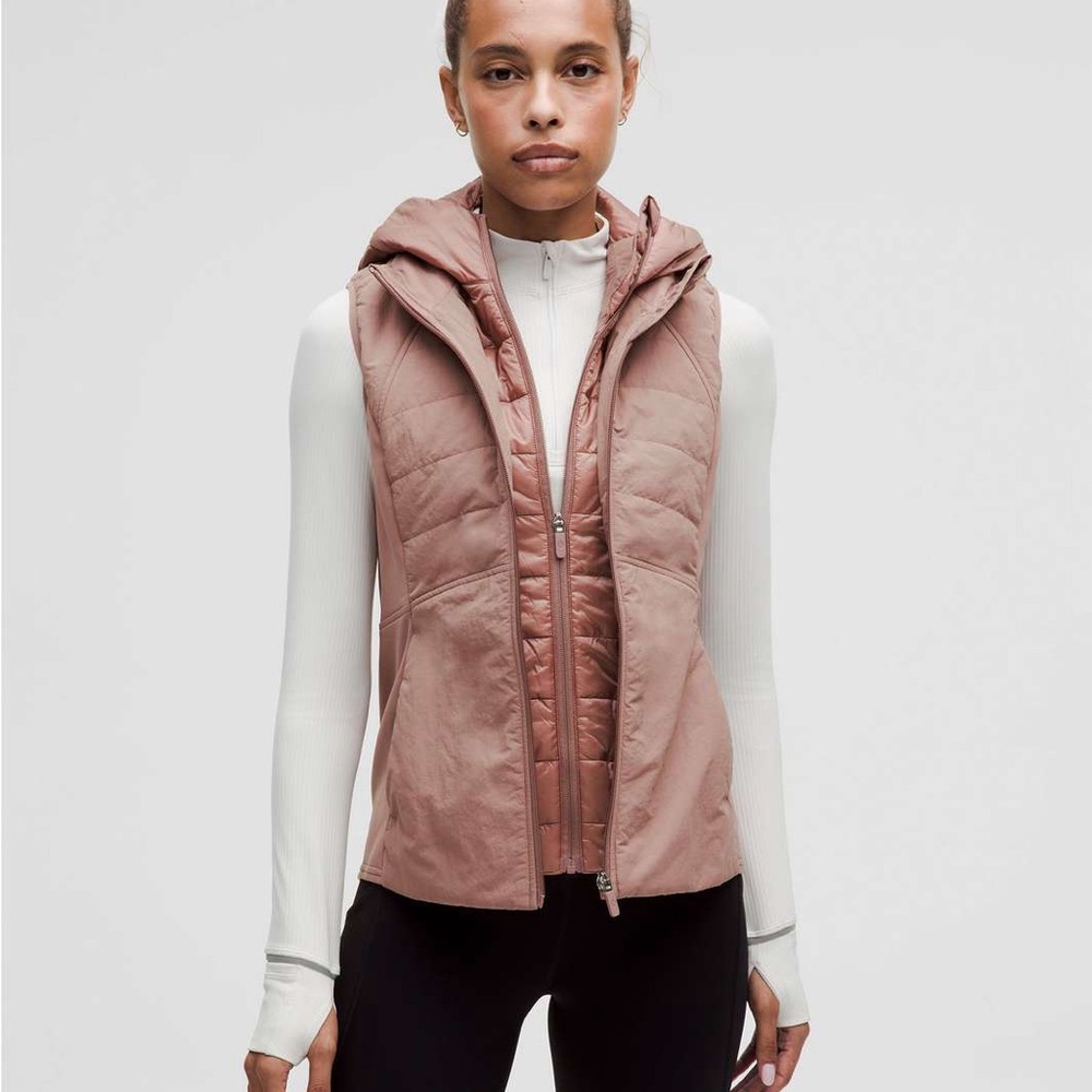 Another Mile Pink Sleeveless Vest with High Collar and Hood